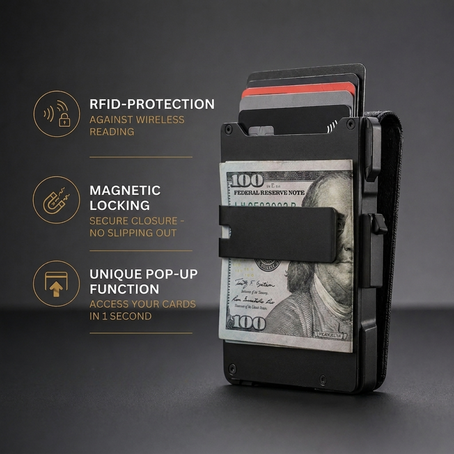 Adersene MagVault® Minimalist Wallet - Maximum Capacity. Minimal Footprint.