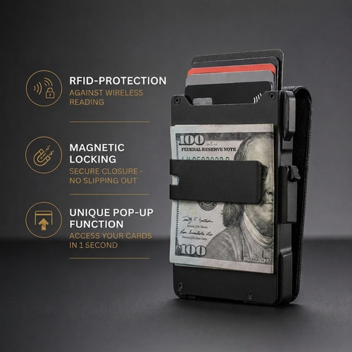 Adersene MagVault® Minimalist Wallet - Maximum Capacity. Minimal Footprint.